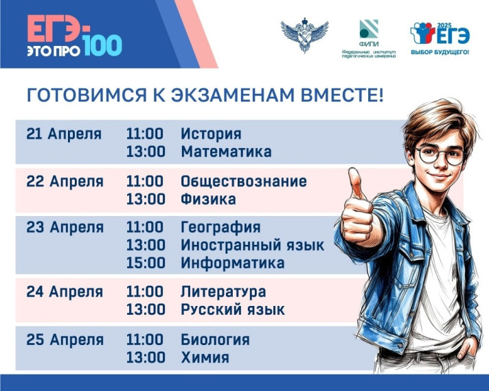 Ежегодный марафон «ЕГЭ – это про100!», 21.04 - 25.04.